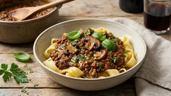 Lentil Mushroom Bolognese