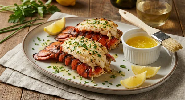 Grilled Lobster Tails with Garlic Herb Butter
