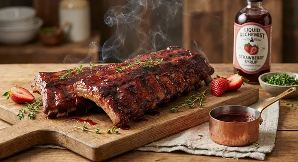 Liquid Alchemist Strawberry Syrup Smoked Ribs Glaze