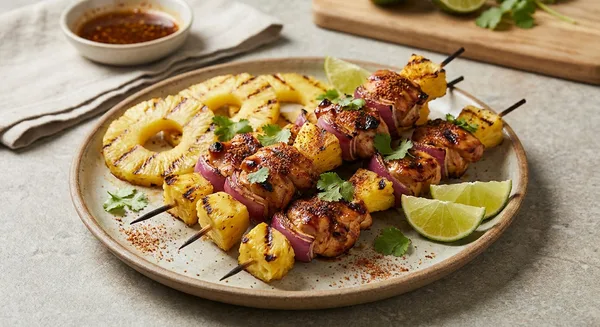 Spiceology Maui Wowee Hawaiian Chicken Skewers with Grilled Pineapple