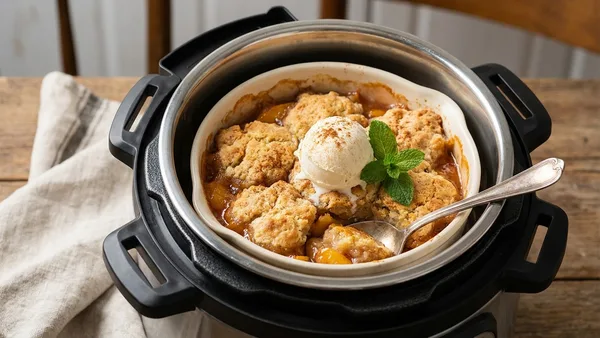 Instant Pot Peach Cobbler