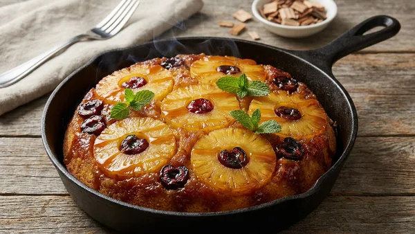 Smoked Pineapple Upside-Down