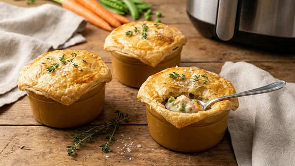 Air Fryer Mini Chicken Pot Pies — Single-Serve Casserole Cups