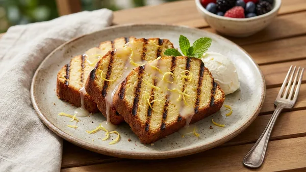 Grilled Lemon Pound Cake