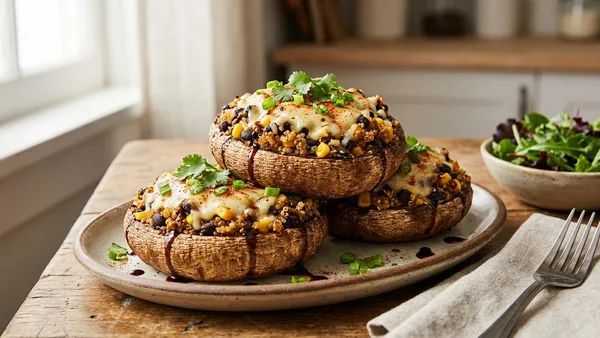 Air Fryer Stuffed Portobellos
