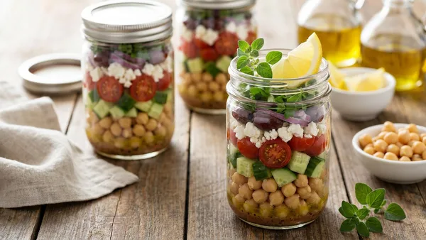 Mediterranean Chickpea Salad Jar