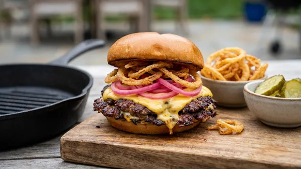 Smash Burger with Crispy Fried Onions