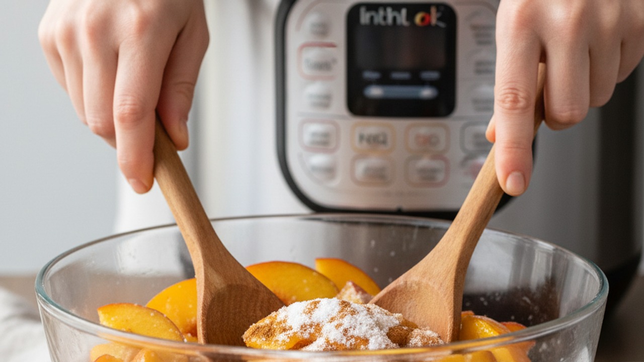 Make the peach filling