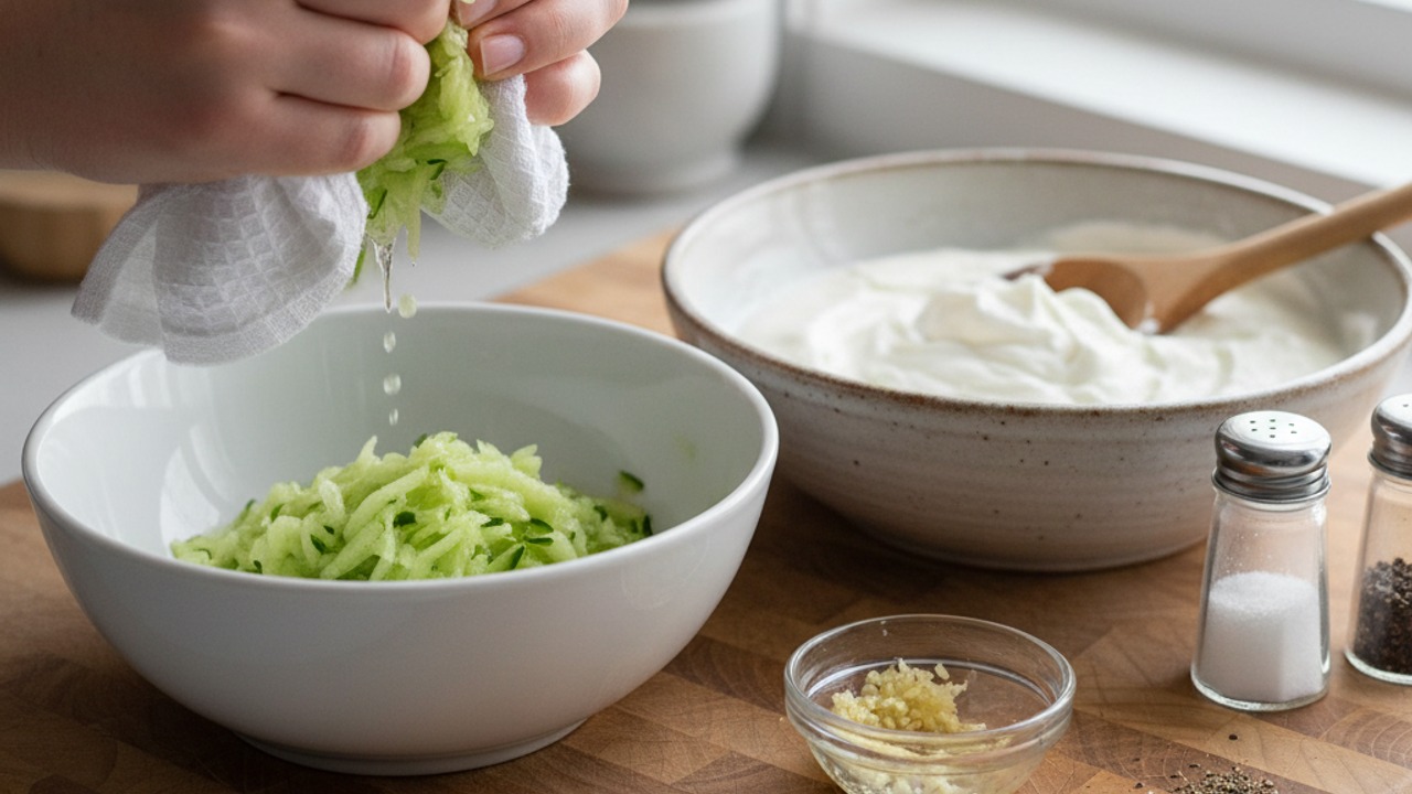 Make quick tzatziki