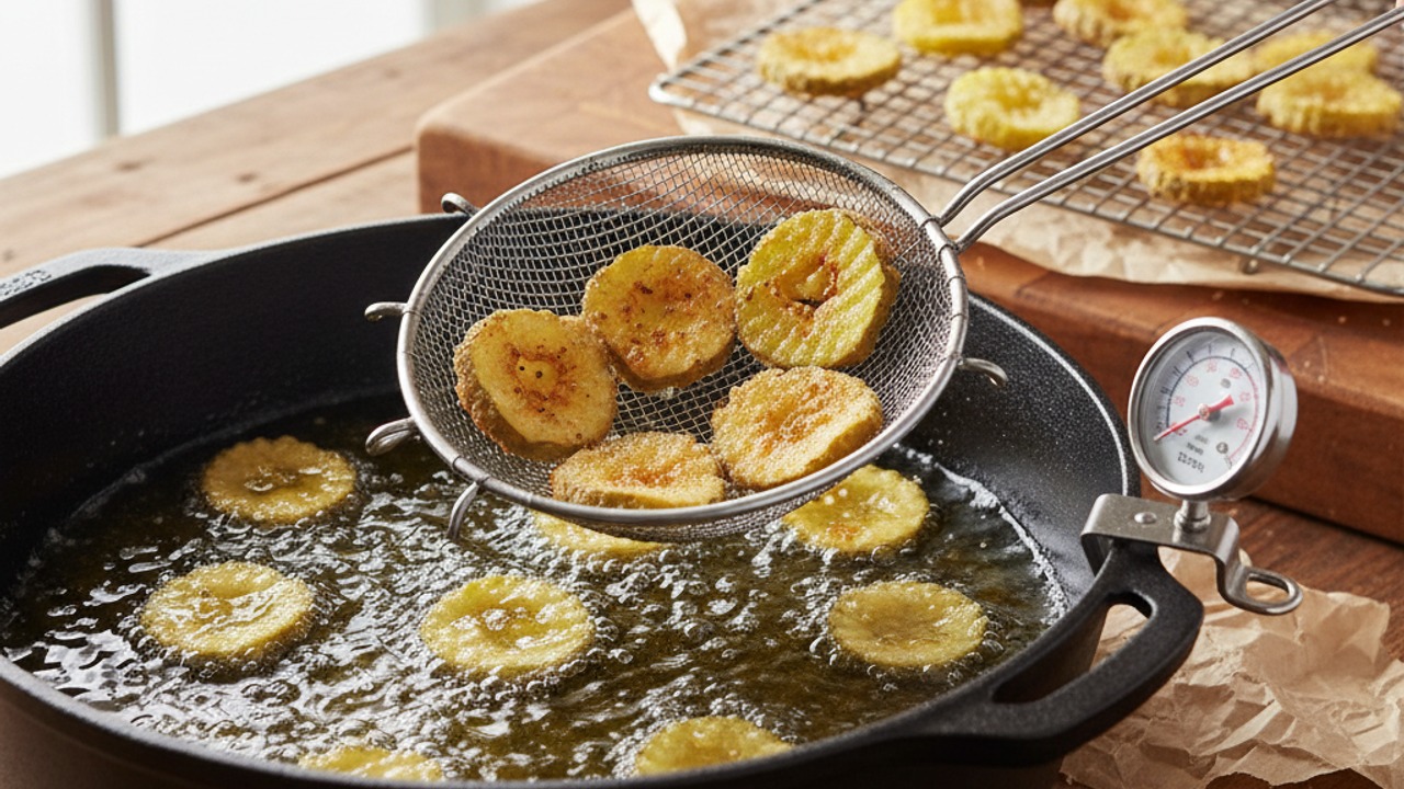 Heat oil and deep-fry until golden
