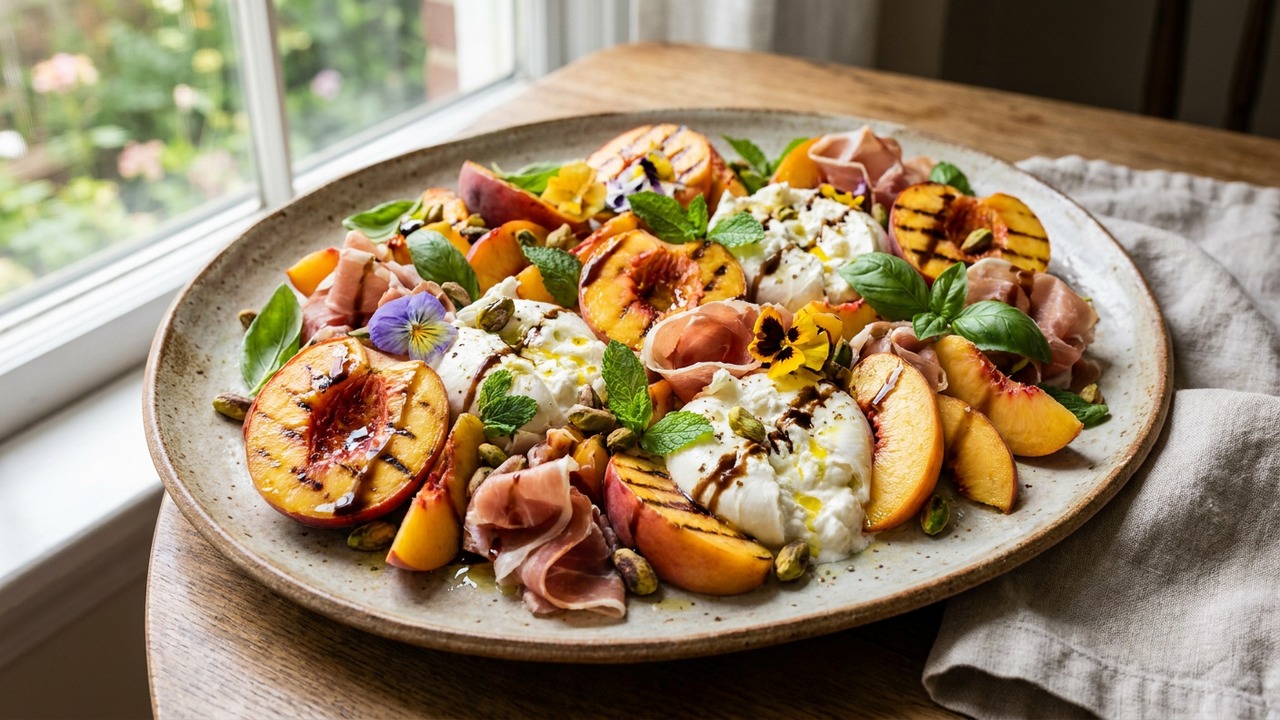 Summer Peach & Burrata Salad