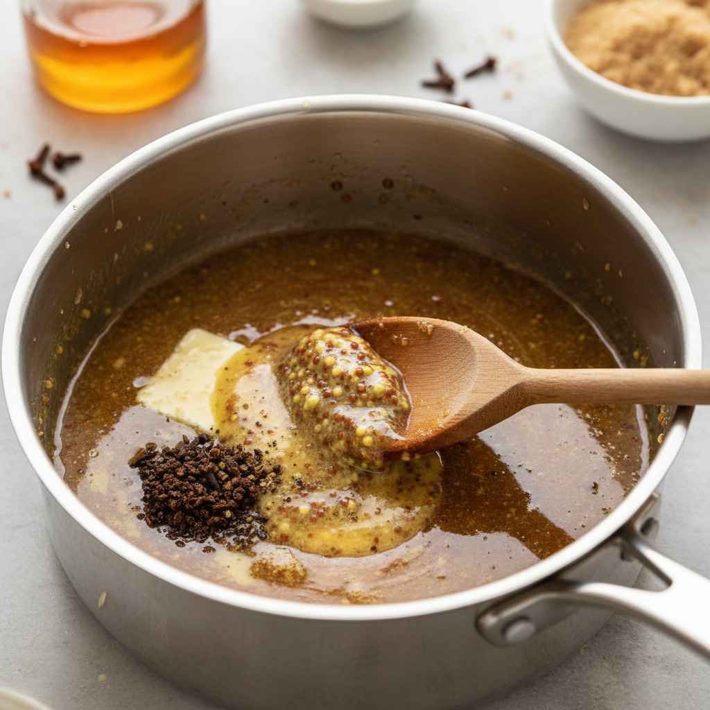 Make the honey-mustard glaze