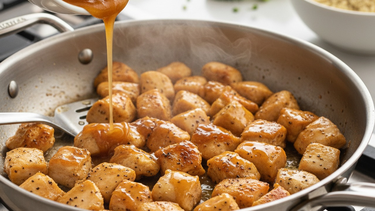 Cook and glaze the chicken