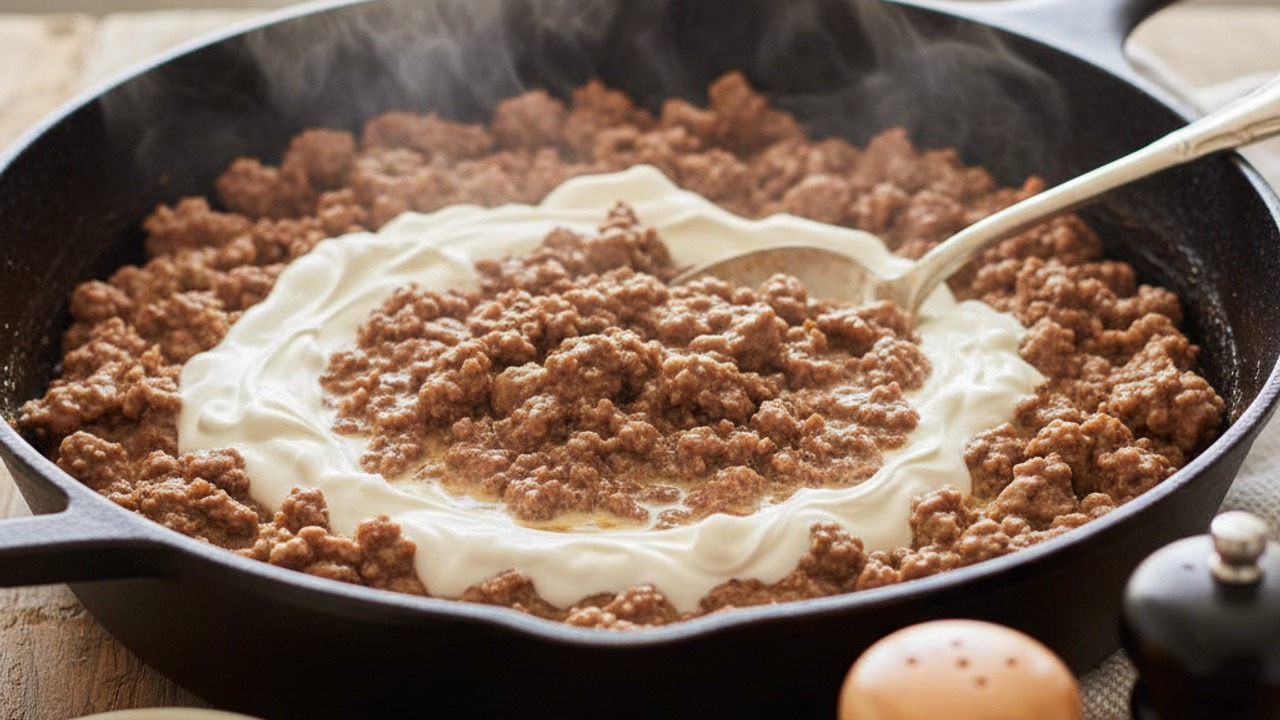 Make the creamy beef mixture
