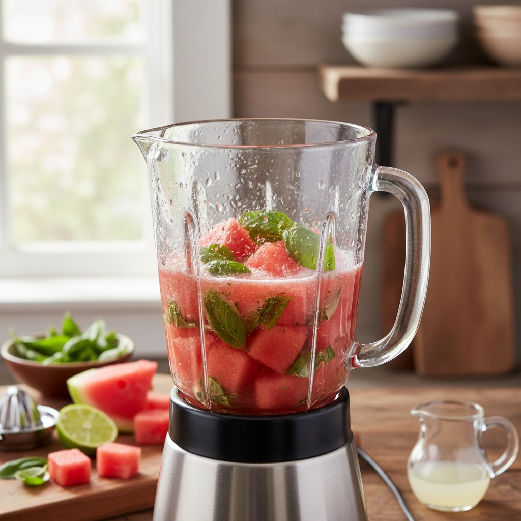 Make the watermelon-basil base