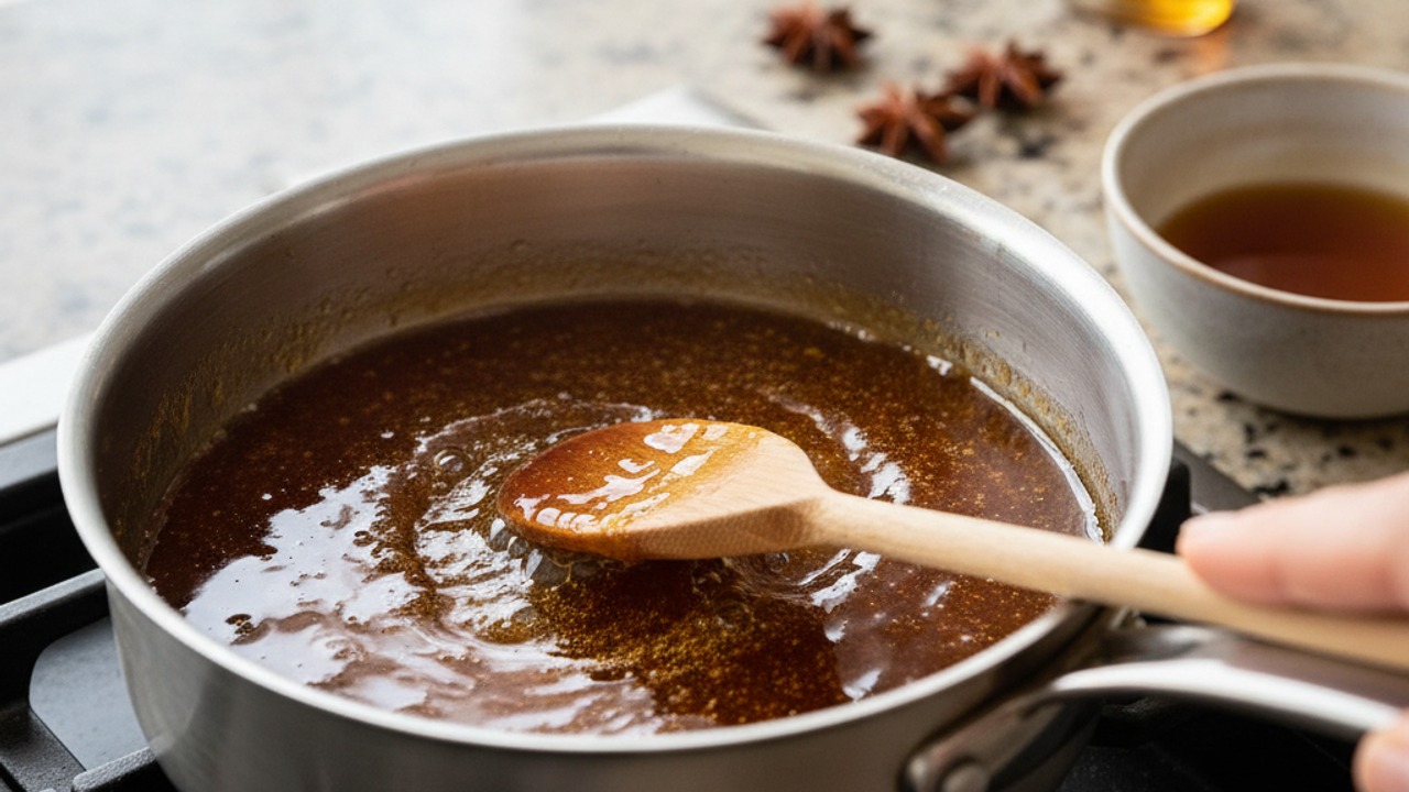 Make the applewood-maple glaze