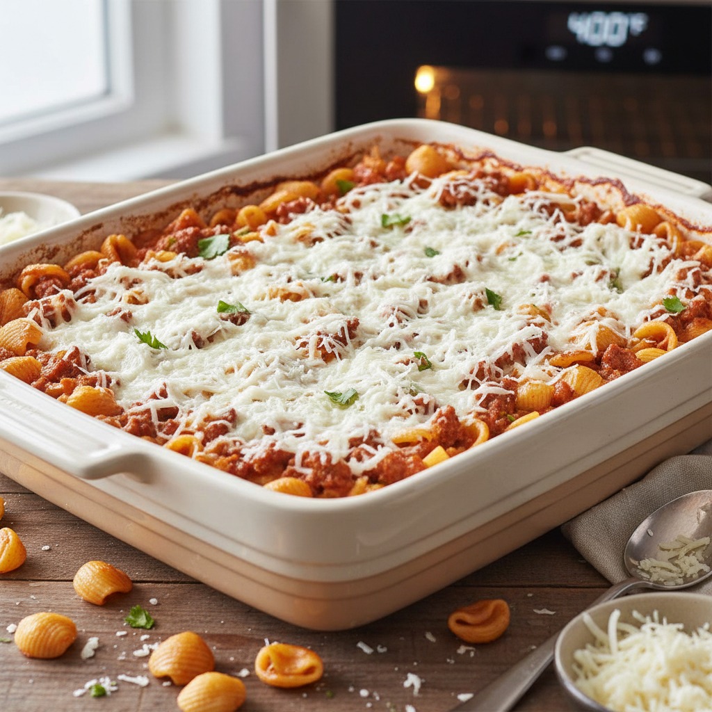 Combine pasta with sauce and cheese