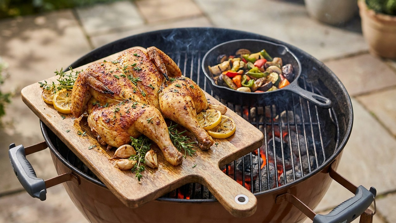 Small Grill Alternatives to Beer-Can Whole Chicken: Spatchcock and Two-Zone Roast on the Grill