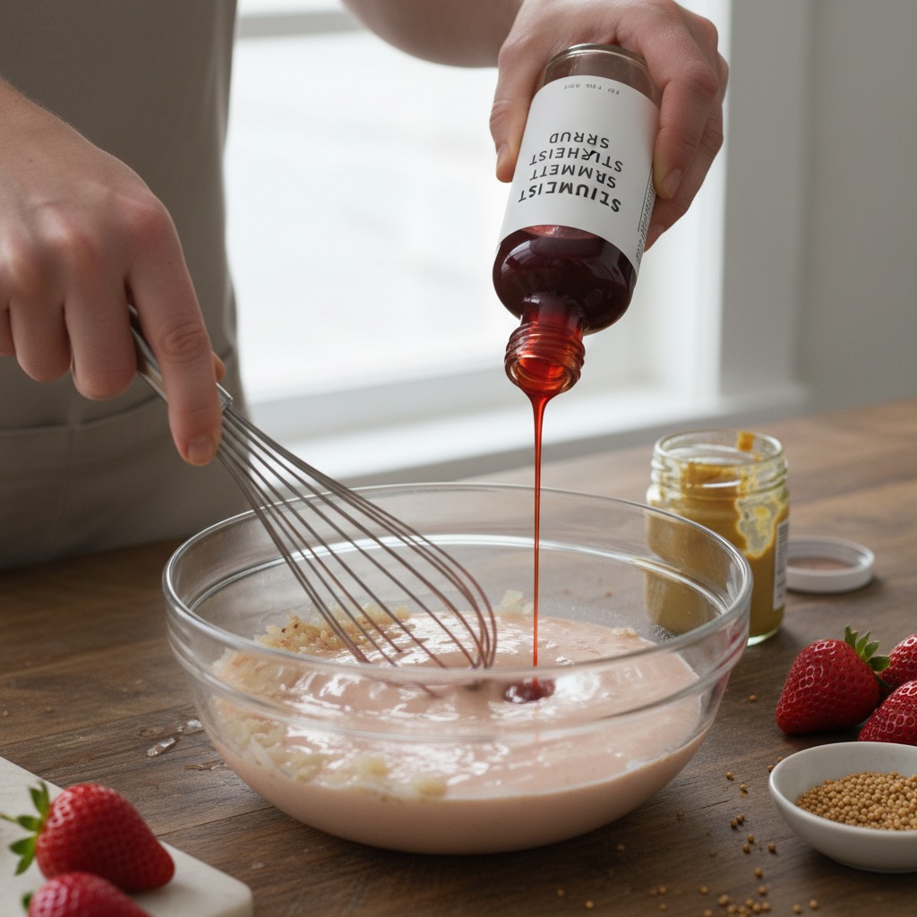 Whisk in the syrup and mustard