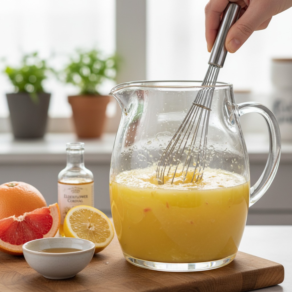 Make the citrus-elderflower base