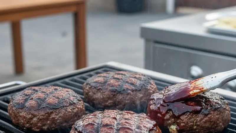 Grill the stuffed burgers