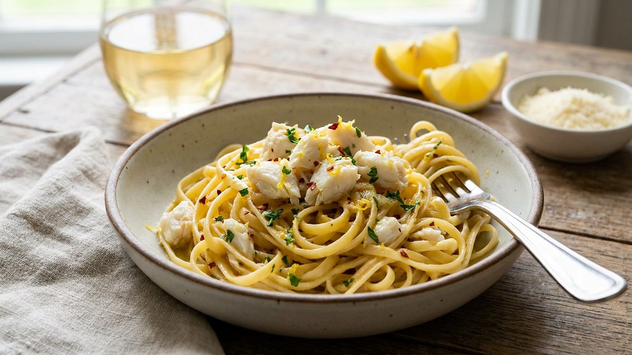 Garlic Butter Crab Linguine