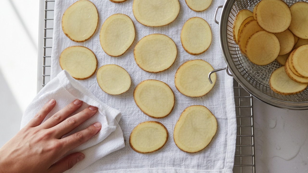 Dry the slices completely