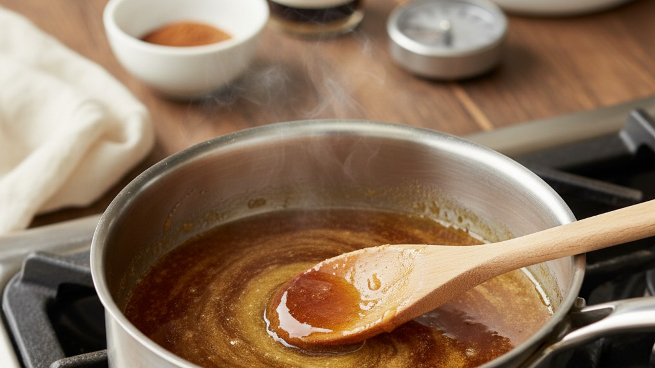 Make the maple-cinnamon glaze