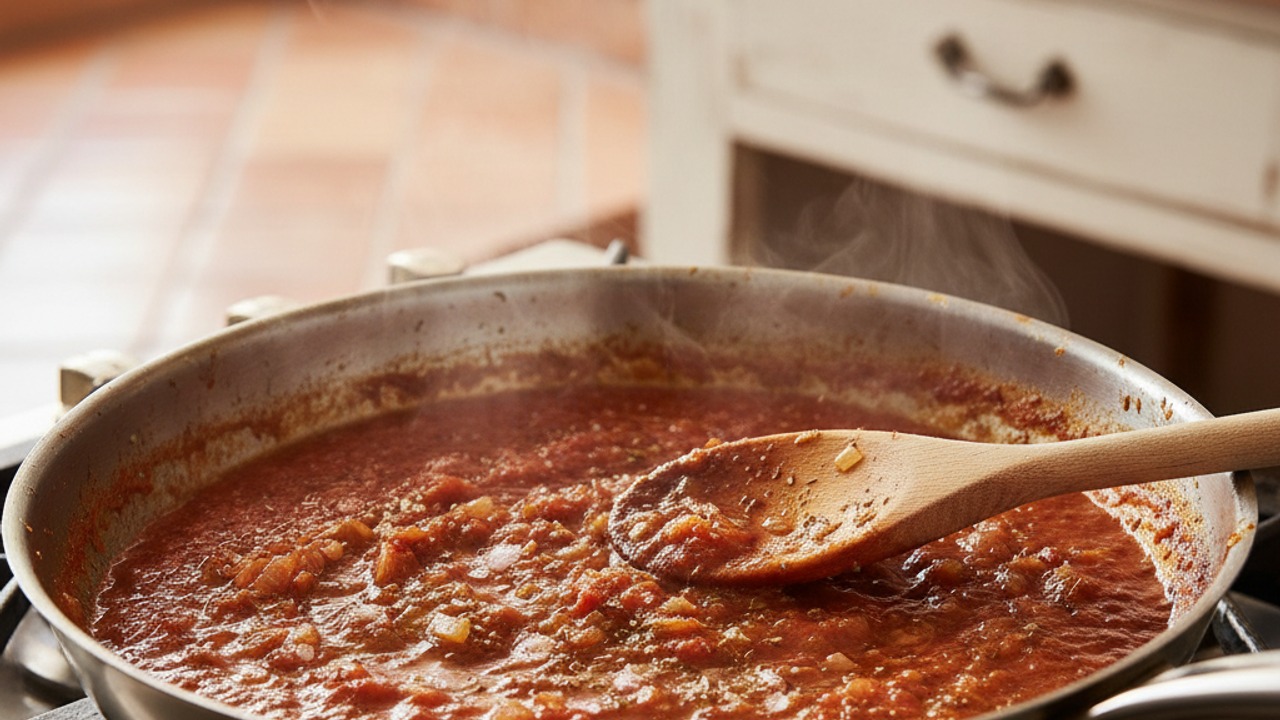 Cook the tomato-onion sauce