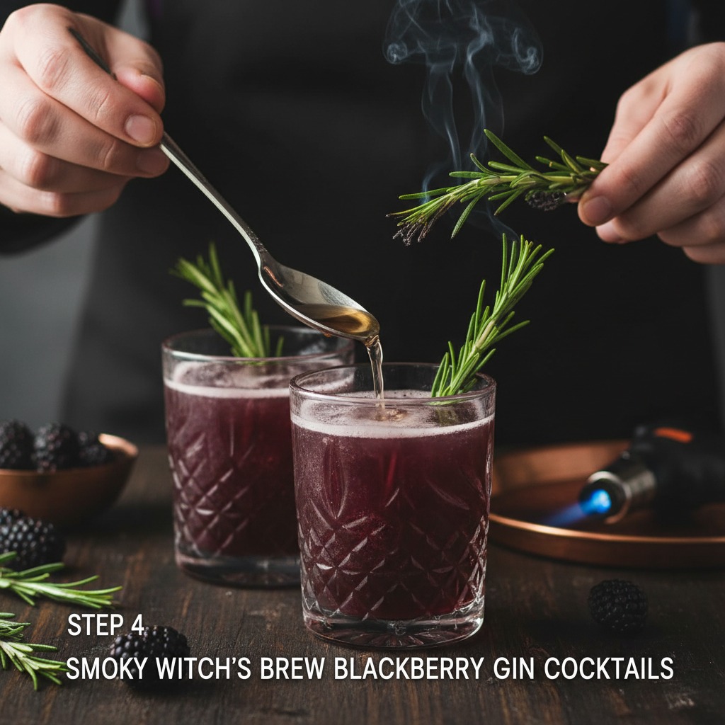 Float mezcal and garnish with rosemary