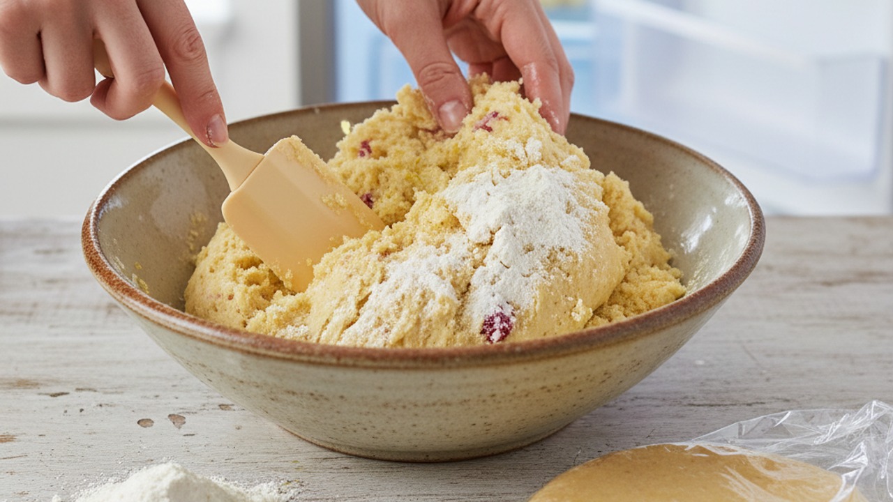 Mix in dry ingredients to form dough