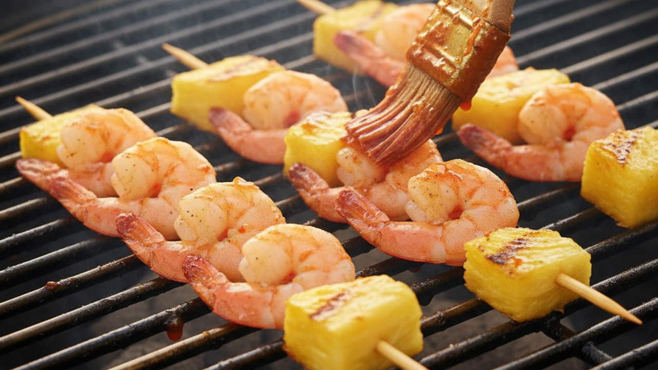 Grill and baste the kabobs