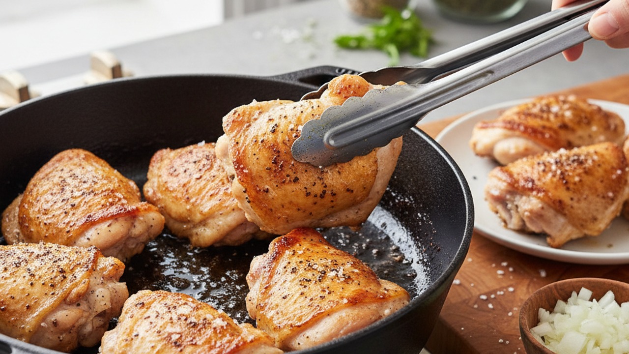 Brown and season the chicken