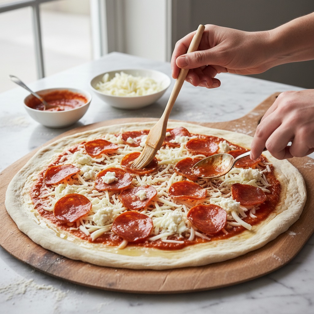 Assemble the pizza