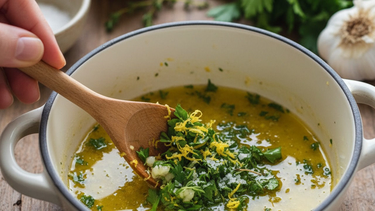 Make the lemon-herb butter