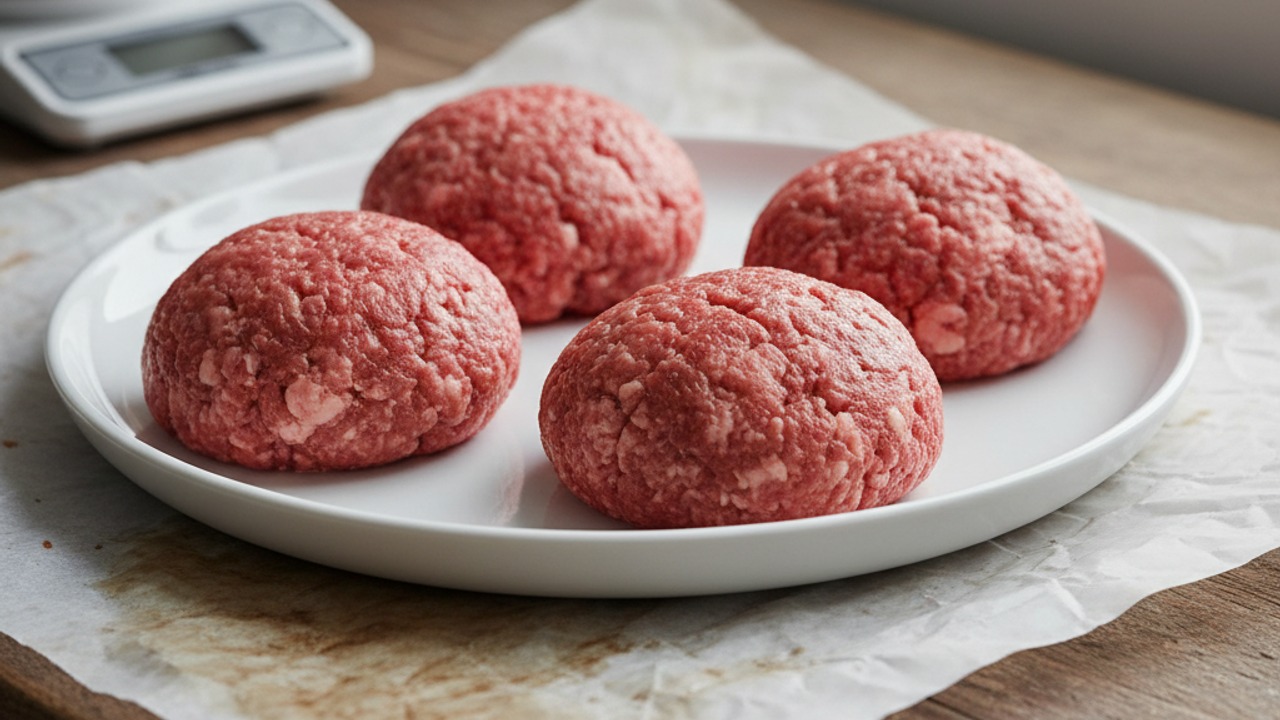 Portion the beef into loose balls