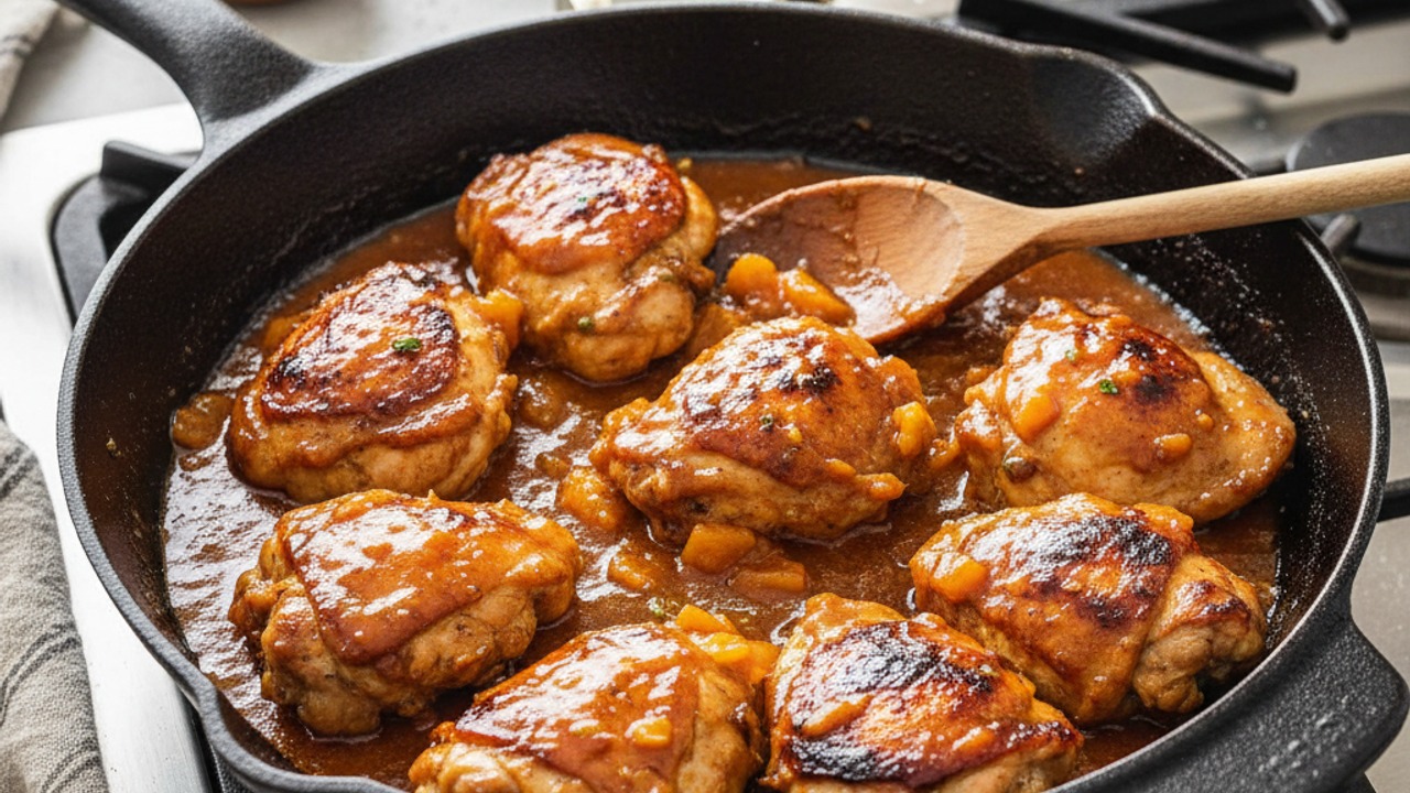 Return chicken to the pan and simmer