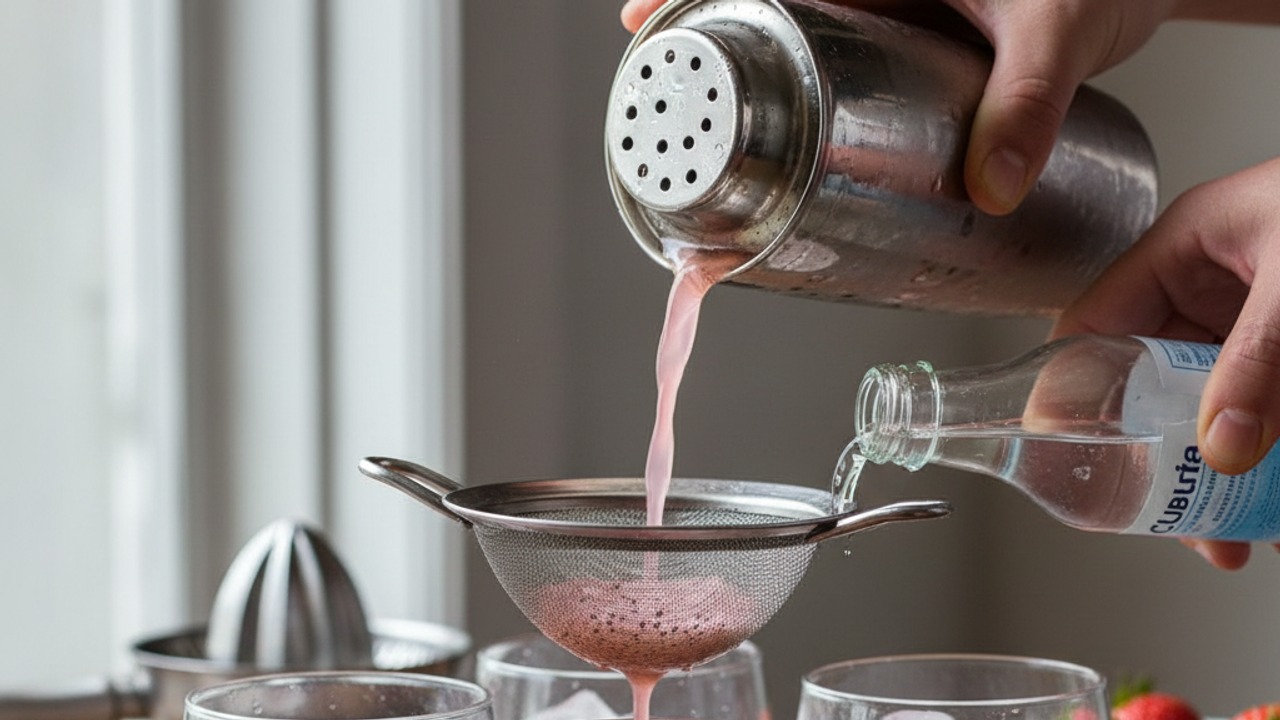 Strain into ice-filled glasses