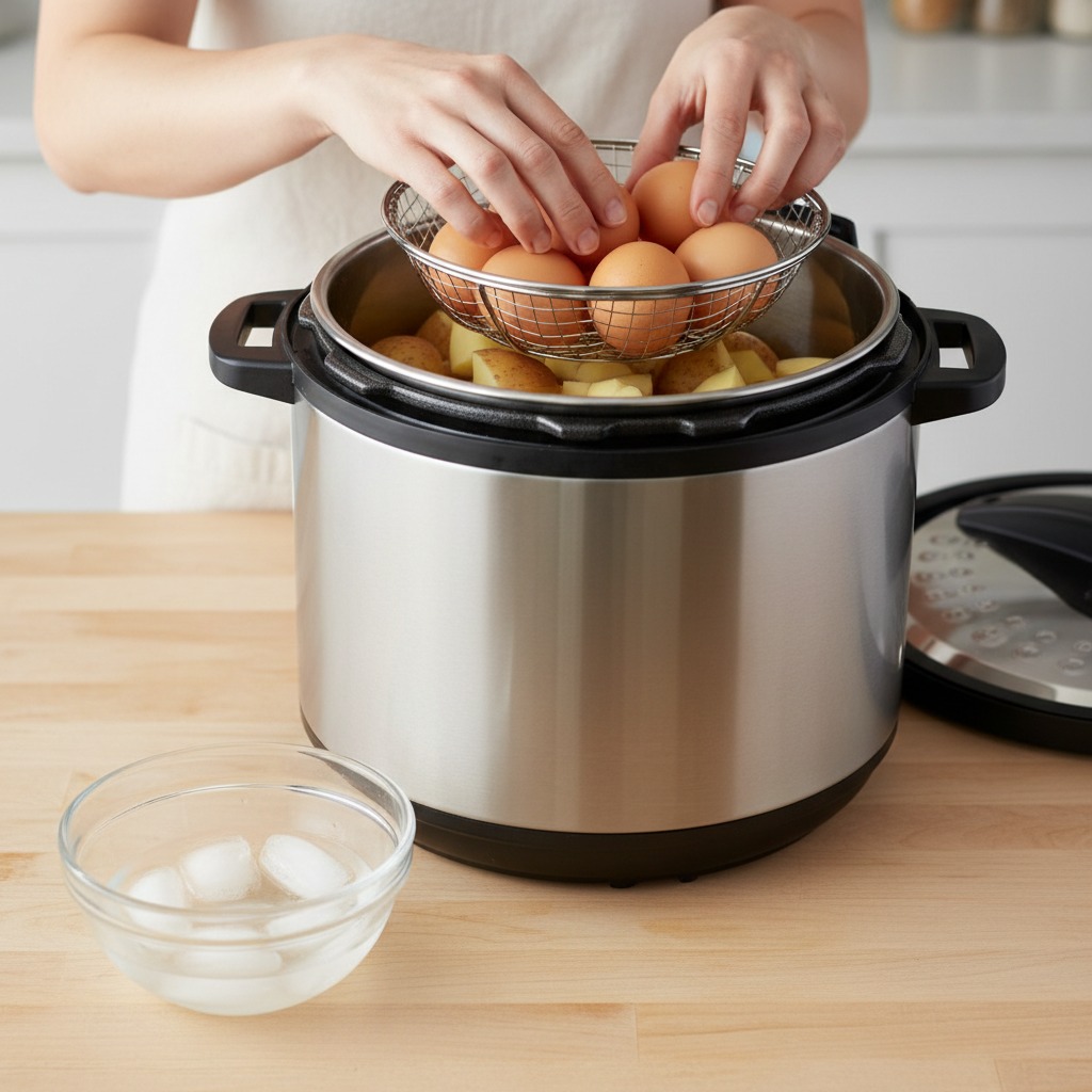 Cook potatoes and eggs together in the Instant Pot