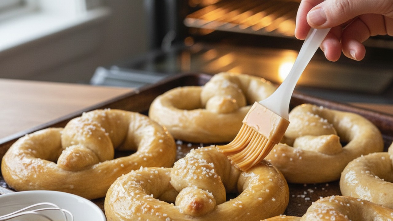 Egg wash, salt, and bake