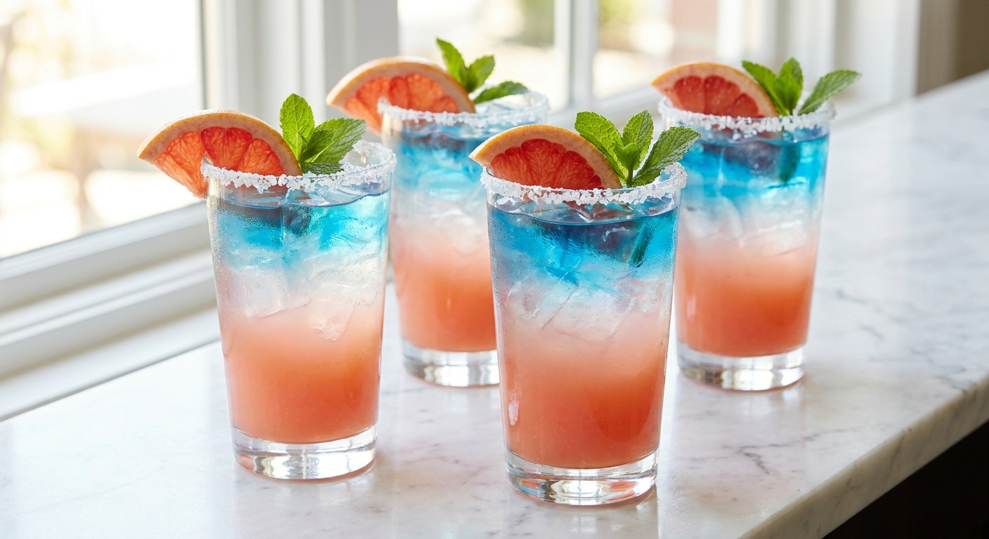 Star-Spangled Paloma with Ruby Red Grapefruit and Blue Curaçao