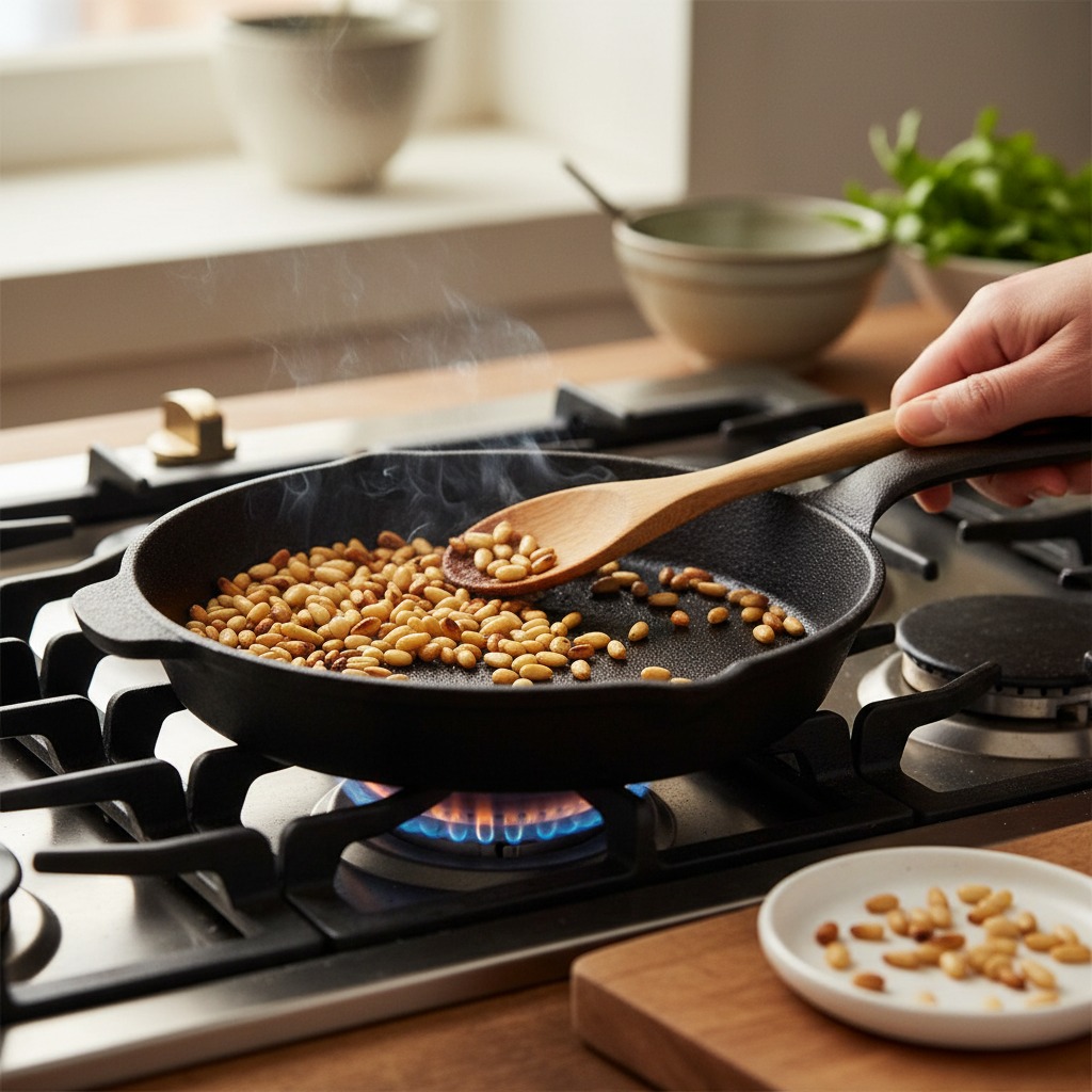 Toast the pine nuts