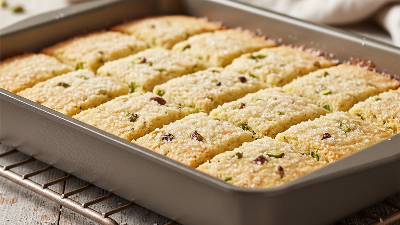 Bake until pale golden