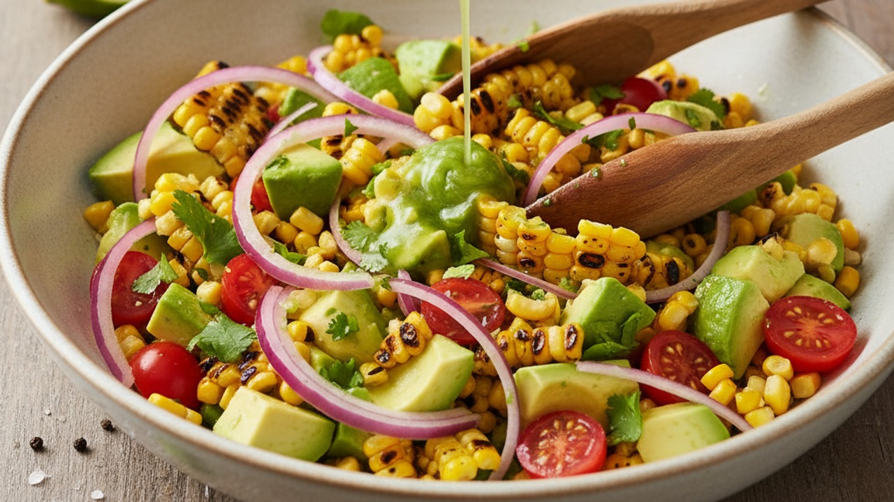 Toss the salad with dressing