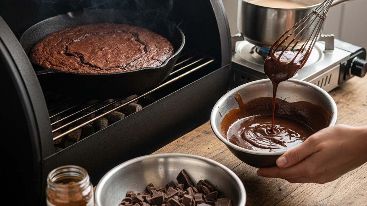 Smoke-bake and make espresso ganache