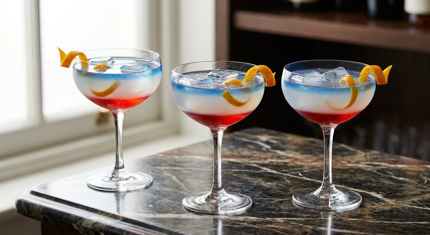 Red White Blue Negroni Sbagliato (Sparkling Patriotic Negroni)
