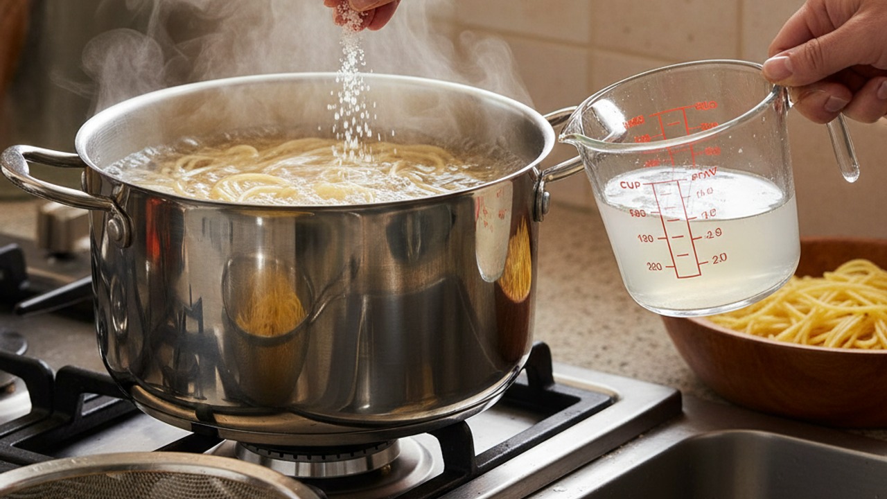 Boil pasta and reserve pasta water