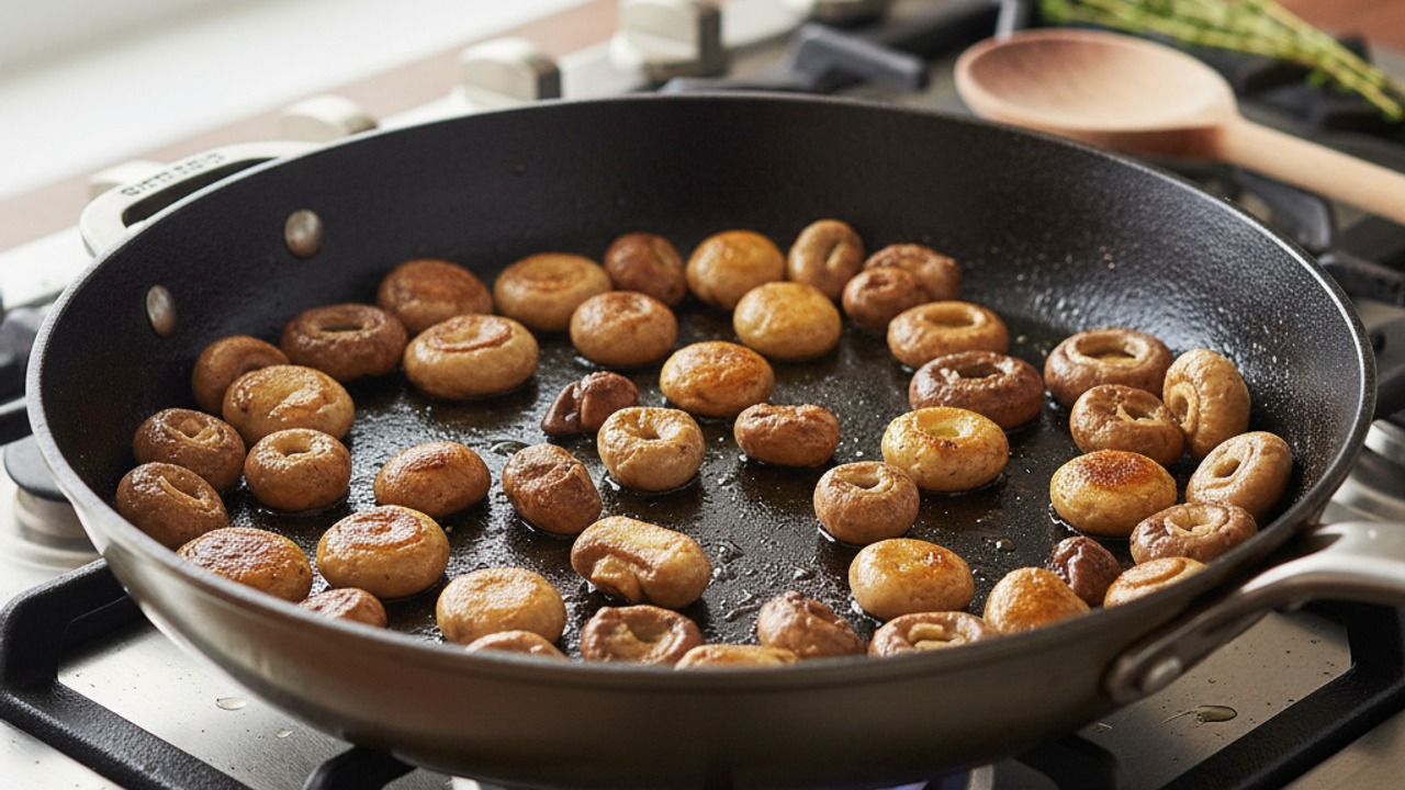 Brown the mushrooms