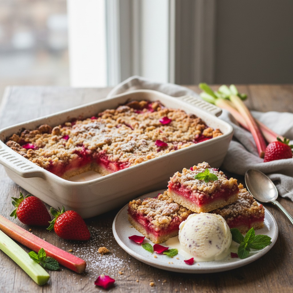 Strawberry Rhubarb Crumble Bar