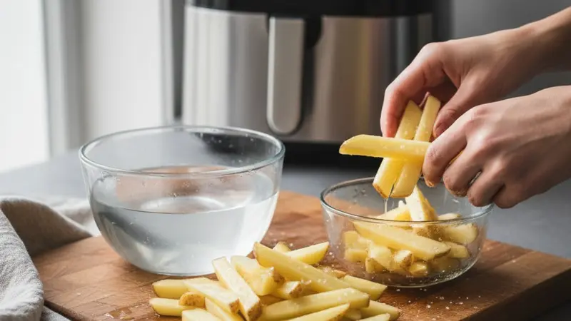 Prep and par-cook the chips